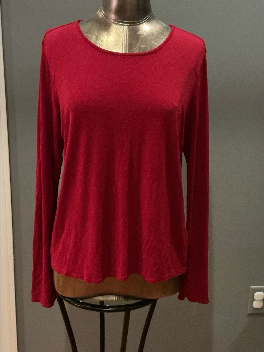 Eileen Fisher 100% Silk Red Top